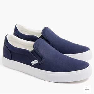 J.Crew Factory Canvas slip-on sneakers navy Sz 8 NWT